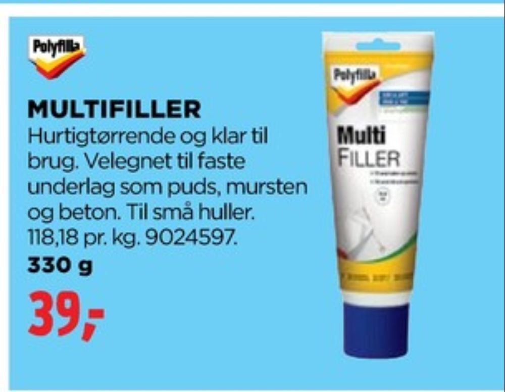 Polyfilla spartelmasse tilbud hos jem & fix