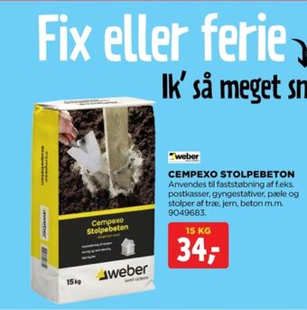 jem & fix Weber stolpebeton tilbud