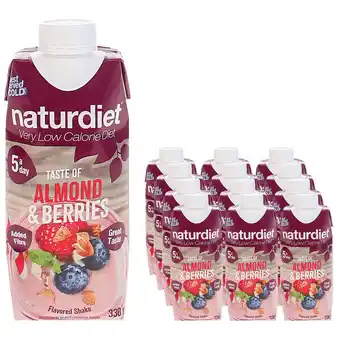 Naturdiet | 12-pak naturdiet low sugar shake almond & berries 330ml | træning & vægt > måltidserstatning