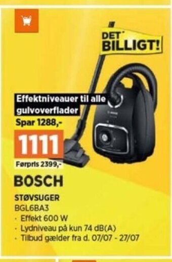 Power BOSCH STØVSUGER BGL6BA3 tilbud