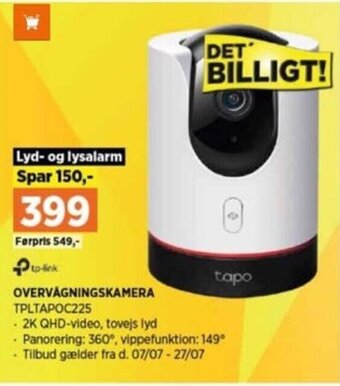 Power OVERVÅGNINGSKAMERA TPLTAPOC225 tilbud