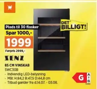 Power SENZ 85 CM VINSKAB SWC30B tilbud