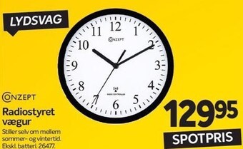 Din Isenkræmmer Conzept radiostyret vægur tilbud