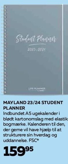 Bog & idé Mayland 23/24 student planner tilbud