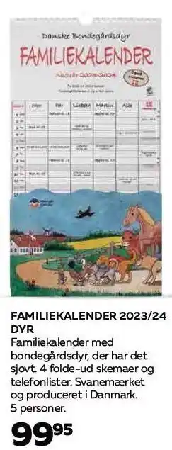 Bog & idé Familiekalender 2023/24 dyr tilbud