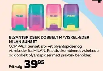 Blyantspidser dobbelt m/viskelæder milan sunset