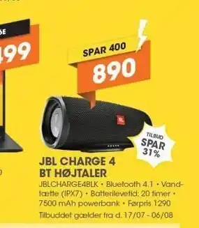 Expert Jbl charge 4 bt højtaler tilbud