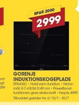 Punkt1 Gorenje induktionskogeplade tilbud