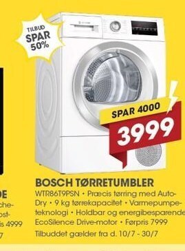 Punkt1 Bosch tørretumbler tilbud