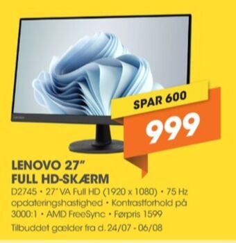 Expert Lenovo monitor tilbud