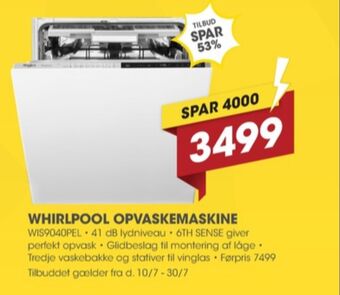 Punkt1 Whirlpool opvaskemaskine tilbud