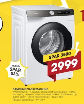 Punkt1 Samsung vaskemaskine tilbud