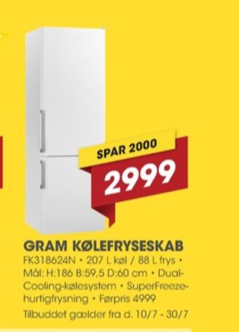 Punkt1 Gram køle/fryseskab tilbud