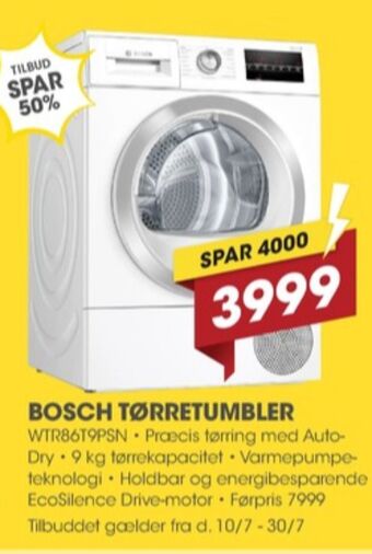 Punkt1 Bosch tørretumbler tilbud