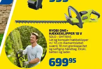 Davidsen Ryobi one+ hækkeklipper 18 v tilbud