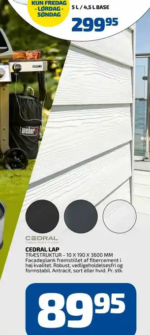 Davidsen Cedral lap tilbud