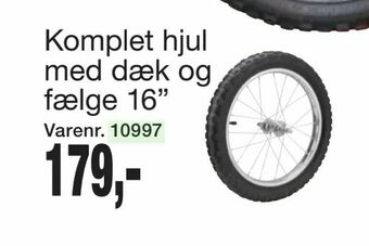 Komplet hjul med dæk og fælge 16"