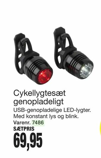Harald Nyborg Cykellygtesæt genopladeligt tilbud