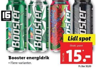 Lidl Booster energidrik tilbud