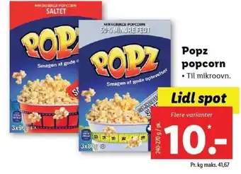 Lidl Popz popcorn tilbud