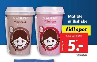 Lidl Matilde Milkshake tilbud