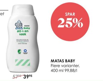 Matas Matas natur bodyshampoo tilbud