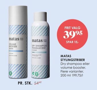 Matas Matas tørshampoo tilbud