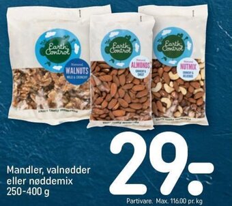 Mandler, valnødder eller nøddemix 250-400 g