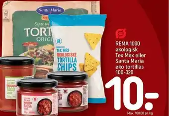 REMA 1000 økologisk Tex Mex eller Santa Maria øko tortillas 100-320