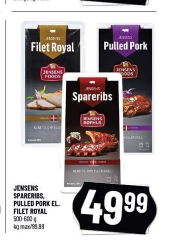 Løvbjerg JENSENS SPARERIBS, PULLED PORK EL. FILET ROYAL tilbud