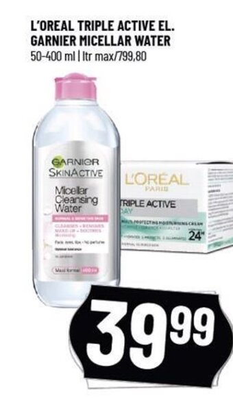 Løvbjerg L'OREAL TRIPLE ACTIVE EL. GARNIER MICELLAR WATER tilbud