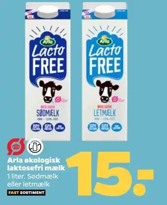 Netto Arla økologisk laktosefri mælk tilbud