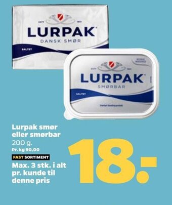 Netto Lurpak smør eller smørbar tilbud