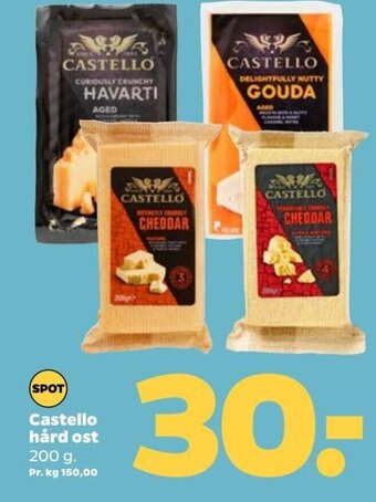 Netto Castello hård ost 200 g. tilbud