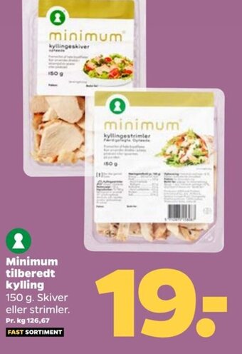 Netto Minimum tilberedt kylling tilbud