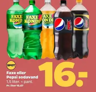 Netto Faxe eller Pepsi sodavand 1,5 liter. + pant. tilbud