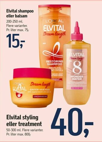 Føtex Elvital shampoo eller balsam tilbud