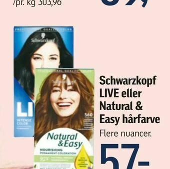 Schwarzkopf LIVE eller Natural & Easy hårfarve