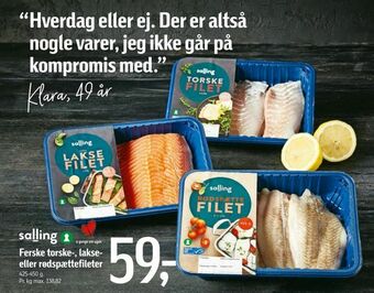 Føtex Ferske torske-, lakse eller rødspættefileter tilbud
