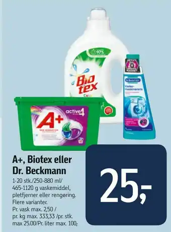 Føtex A+, Biotex eller Dr. Beckmann tilbud