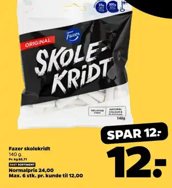 Netto Fazer skolekridt 140 g. tilbud
