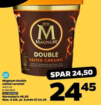 Netto Magnum double salted caramel 440 ml. tilbud