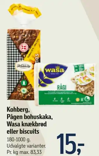 Føtex Kohberg, Pågen bohuskaka, Wasa knækbrød eller biscuits tilbud
