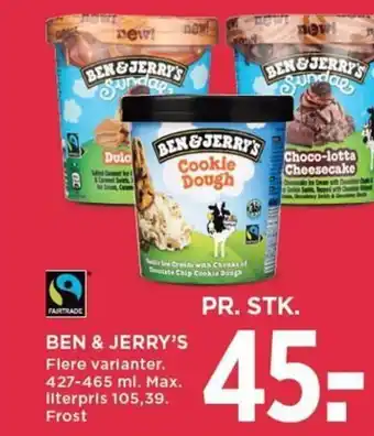 MENY BEN & JERRY'S Flere varianter. tilbud
