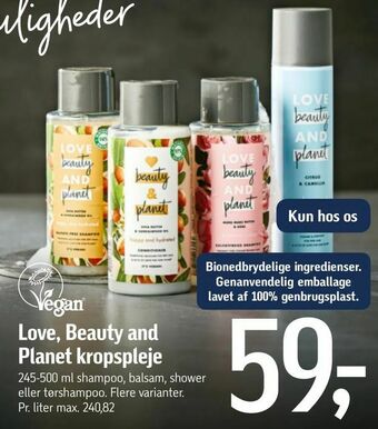 Love, Beauty and Planet kropspleje