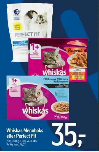 Whiskas Menuboks eller Perfect Fit