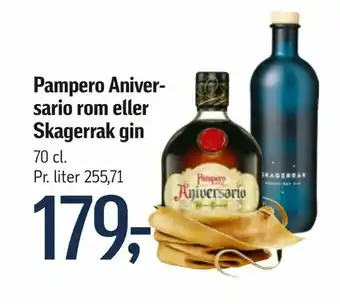 Føtex Pampero Aniver sario rom eller Skagerrak gin tilbud