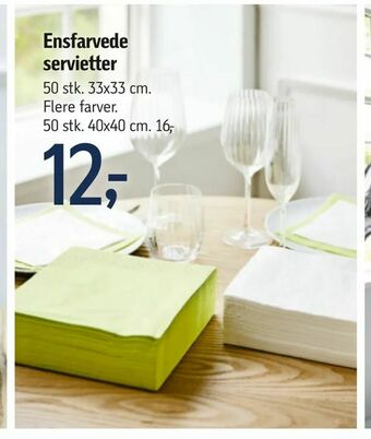 Føtex Ensfarvede servietter tilbud