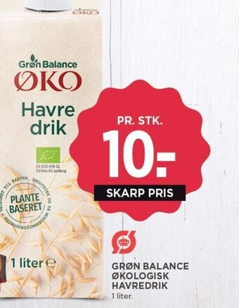 MENY GRØN BALANCE ØKOLOGISK HAVREDRIK tilbud