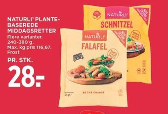 MENY NATURLI' PLANTE-BASEREDE MIDDAGSRETTER tilbud